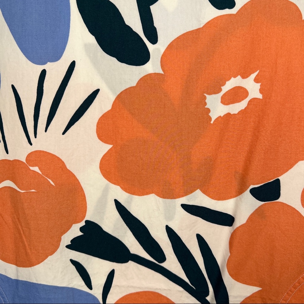 MARIMEKKO x UNIQLO Sleeveless A-Line Dress - Coral & Blue Floral - Sz XXS - Picture 10 of 10